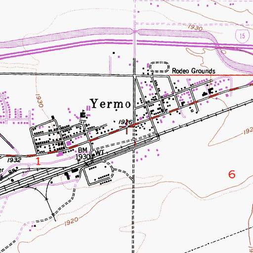 Topographic Map of Yermo, CA