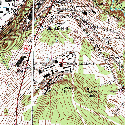 Topographic Map of Phillips Hall, NY