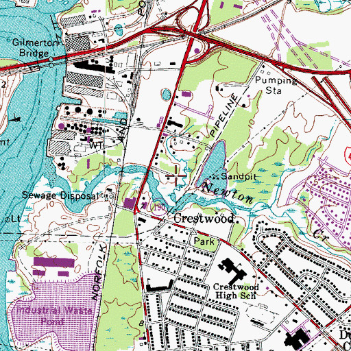 Topographic Map of McMilan Mobile Home Park, VA