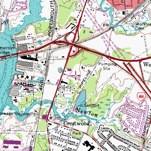 Topographic Map of Stoney's Mobile Home Park, VA