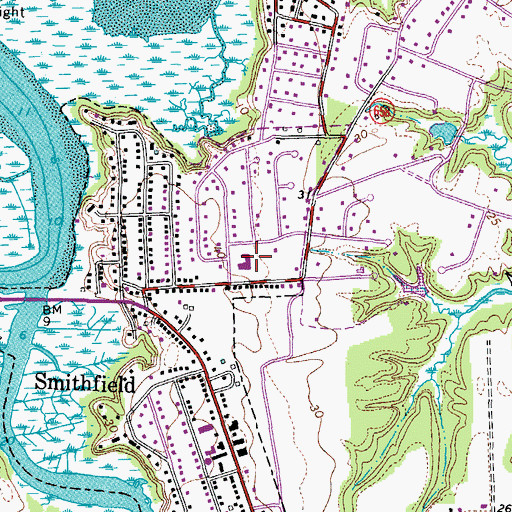 Topographic Map of Riverside Assisted Living of Smithfield, VA