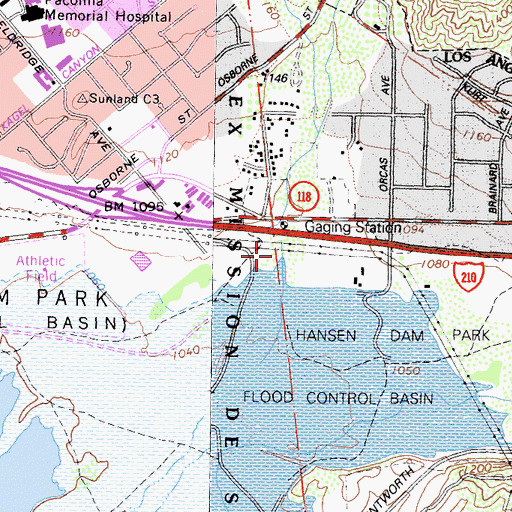 Topographic Map of Little Tujunga Creek, CA