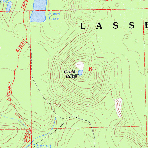 Topographic Map of Crater Pool, CA