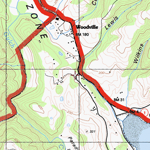 Topographic Map of Lewis Gulch, CA