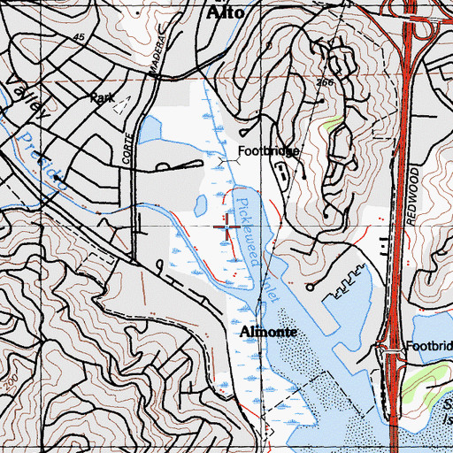 Topographic Map of Pickleweed Inlet, CA