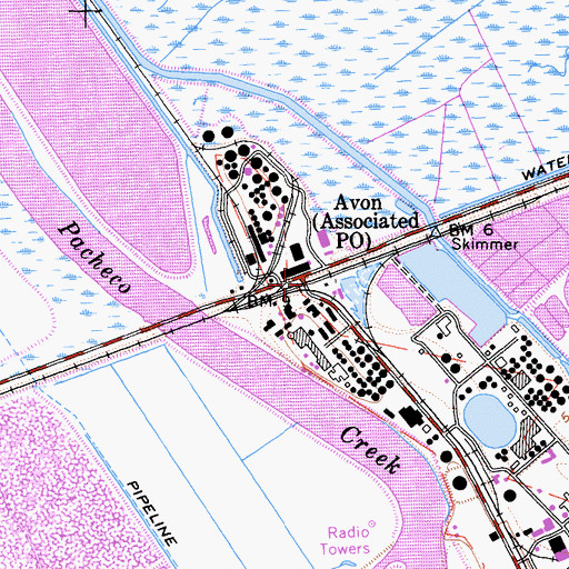 Topographic Map of Avon, CA