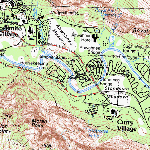 Topographic Map of Lower River Campground, CA