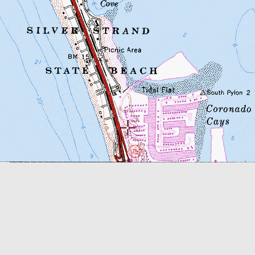 Topographic Map of Coronado Cays, CA