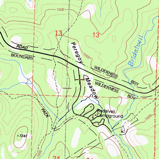 Topographic Map of Peregoy Meadow, CA