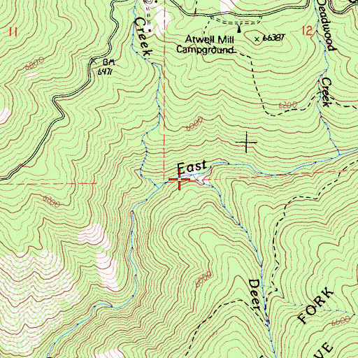 Topographic Map of Deer Creek, CA