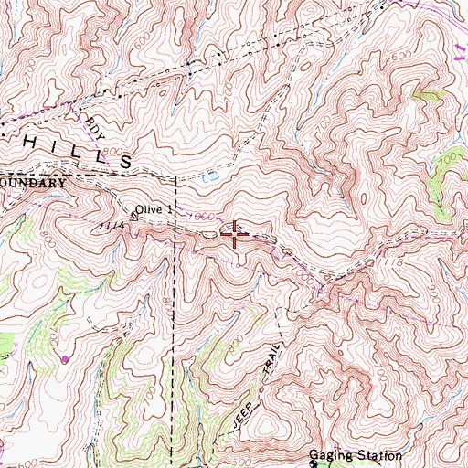 Topographic Map of Peralta Hills, CA
