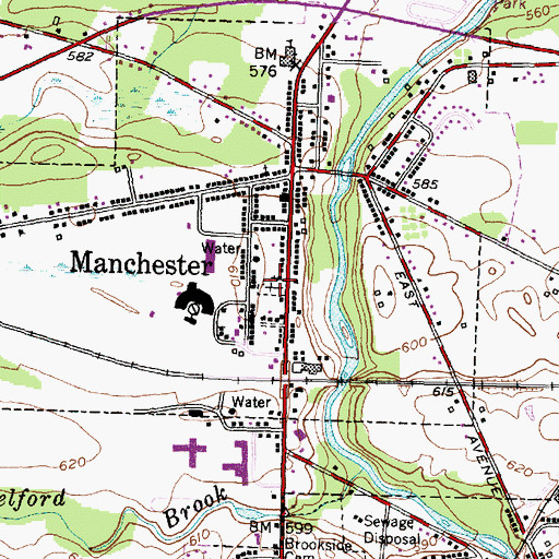 Topographic Map of Manchester Village Cemetery, NY