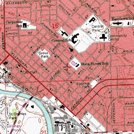 Topographic Map of Cornerstone Connection Church, MI