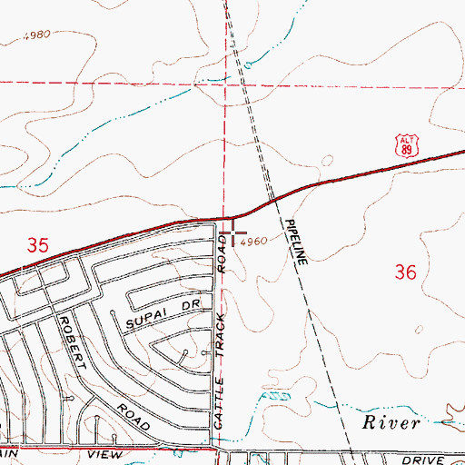 Topographic Map of Coyote Springs Elementary School, AZ