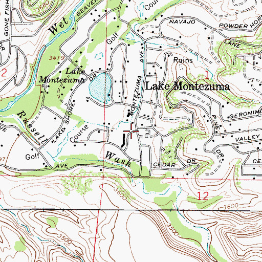 Topographic Map of Belle Affeld Beloved Humanities Academy, AZ