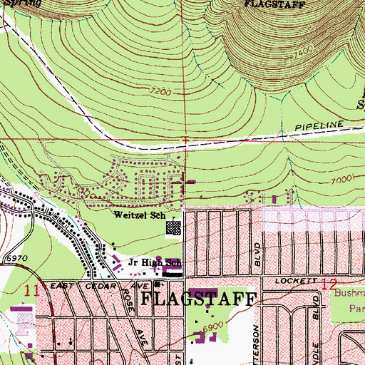 Topographic Map of Sonrise Christian School, AZ