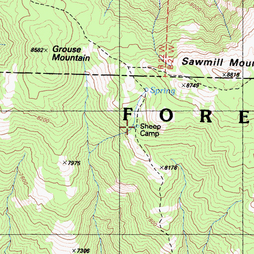Topographic Map of Sheep Camp, CA
