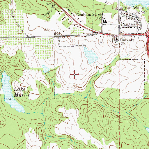 Topographic Map of Lamar County Elementary School, GA