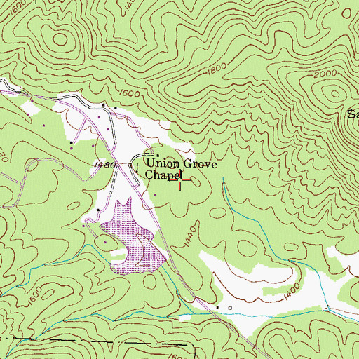 Topographic Map of Mount Yonah Elementary School, GA