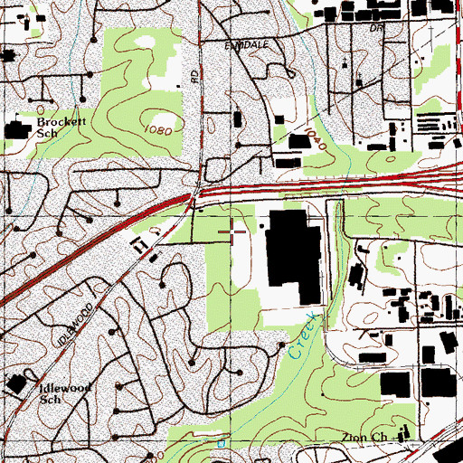 Topographic Map of Stone Mountain Middle School, GA