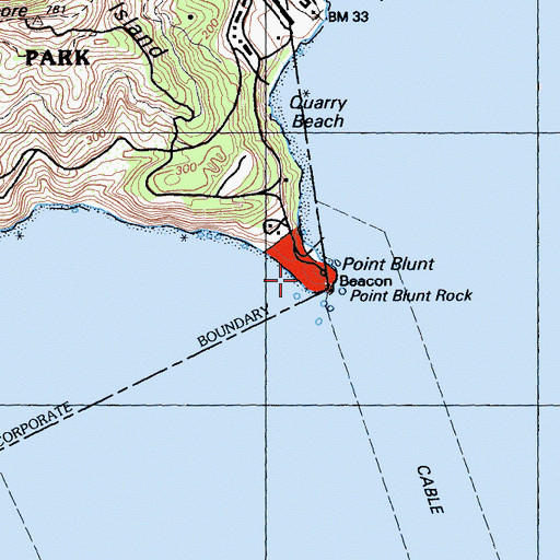 Topographic Map of Point Blunt, CA