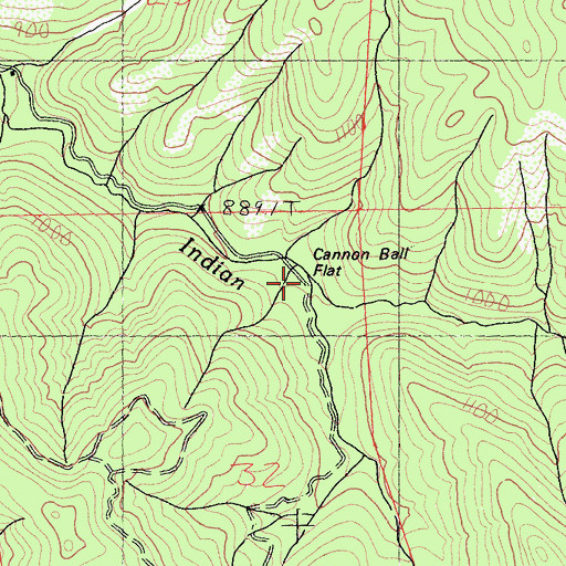 Topographic Map of Cannon Ball Creek, CA