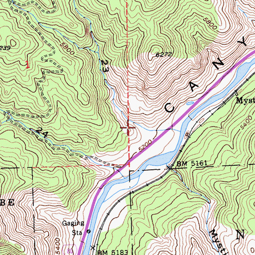 Topographic Map of Canyon Twentythree, CA
