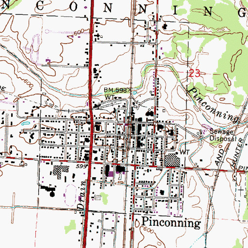 Topographic Map of Pinconning Police Dept, MI
