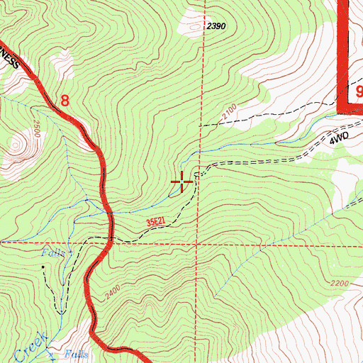 Topographic Map of Tuttle Creek Trailhead, CA