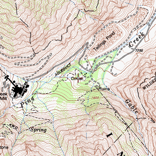Topographic Map of Pine Creek Pack Station, CA