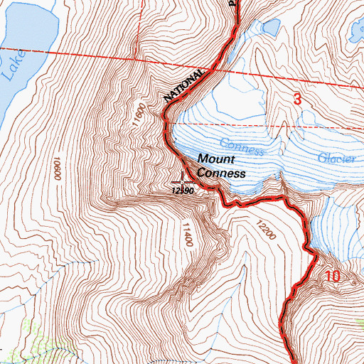 Topographic Map of Mount Conness, CA