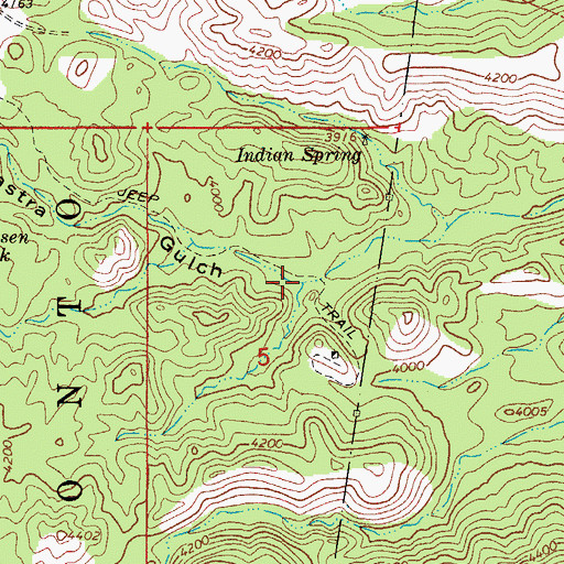 Topographic Map of Arrastra Canyon, AZ