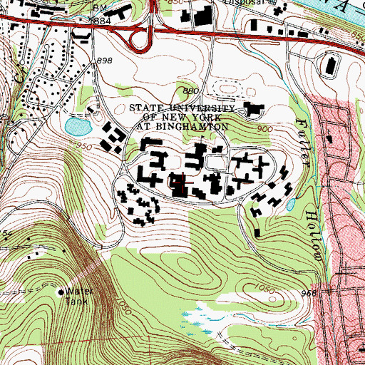 Topographic Map of Glenn G Bartle Library, NY