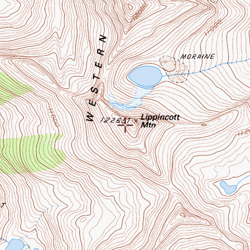 Topographic Map of Lippincott Mountain, CA