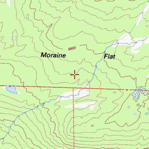 Topographic Map of Moraine Flat, CA