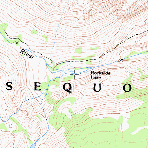 Topographic Map of Rockslide Lake, CA
