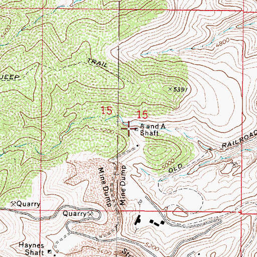 Topographic Map of A and A Shaft, AZ