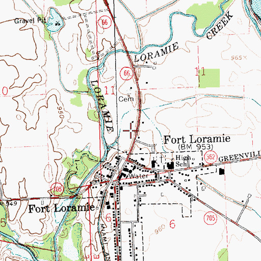 Topographic Map of Fort Loramie Rescue Squad, OH