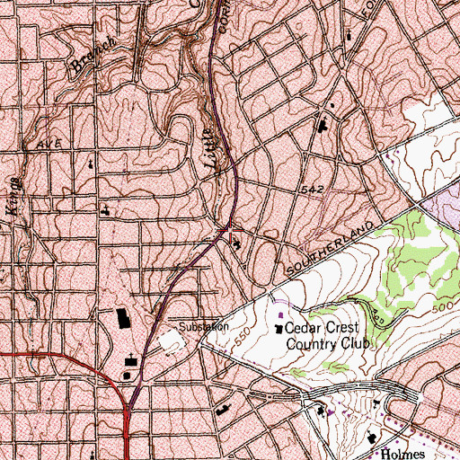 Topographic Map of Dallas Fire - Rescue Station 23, TX
