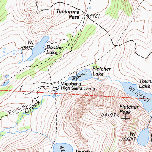 Topographic Map of Fletcher Lake, CA