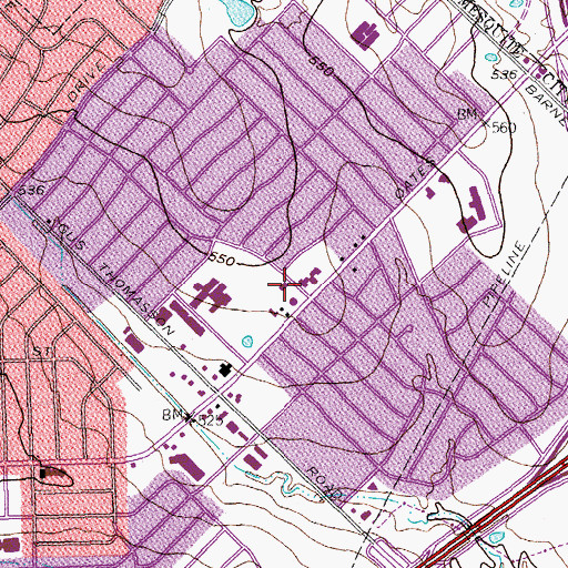 Topographic Map of Mesquite Fire Department Station 2, TX