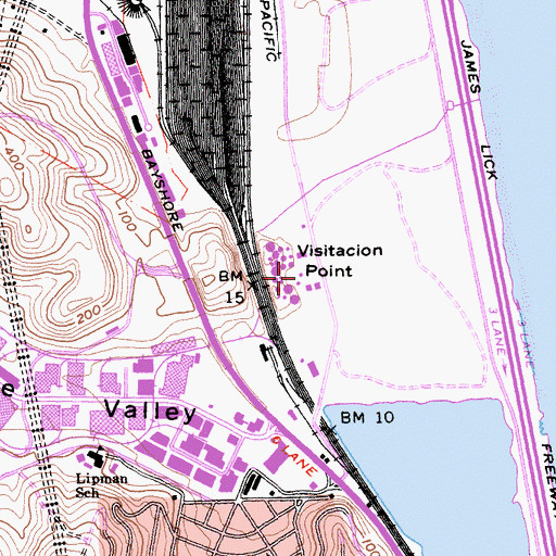 Topographic Map of Visitacion Point, CA