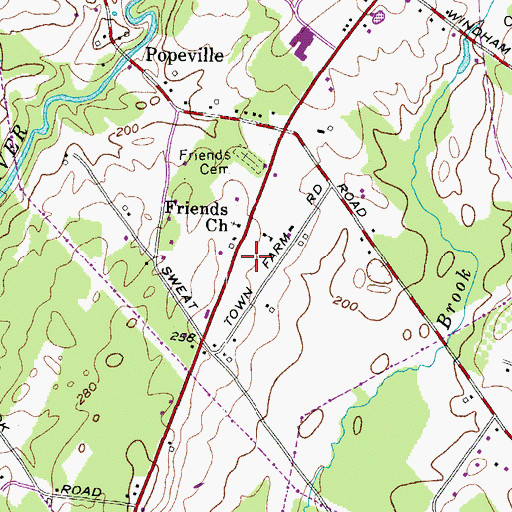 Topographic Map of Windham Fire Rescue Department District 4, ME