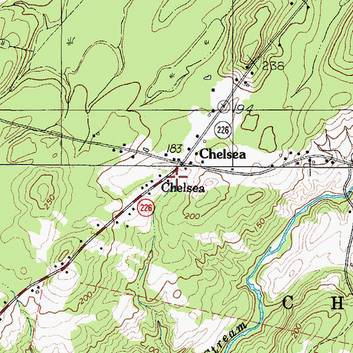 Topographic Map of Chelsea Volunteer Fire Department Togus Road Station, ME