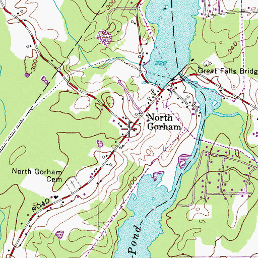 Topographic Map of Gorham Fire Department North Gorham Station, ME