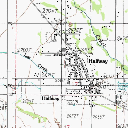 Topographic Map of Halfway Oxbow Ambulance Service, OR