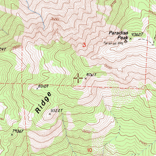 Topographic Map of Conifer Ridge, CA