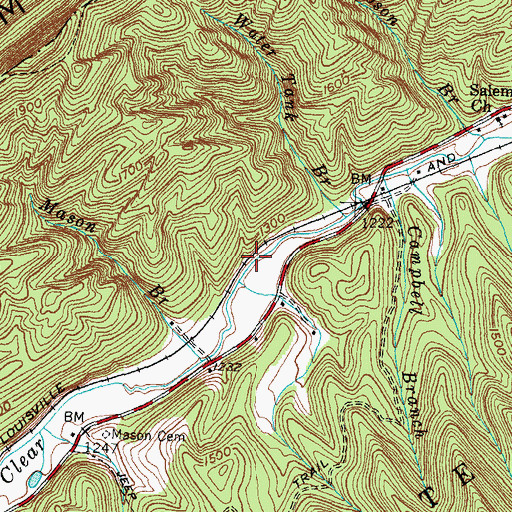 Topographic Map of Alcedo Railroad Station (historical), KY