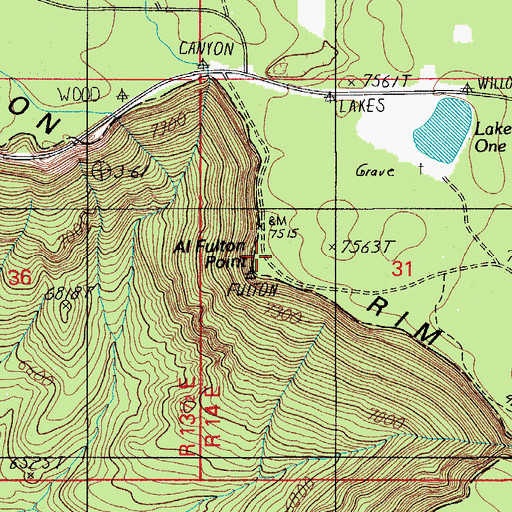 Topographic Map of Al Fulton Point, AZ