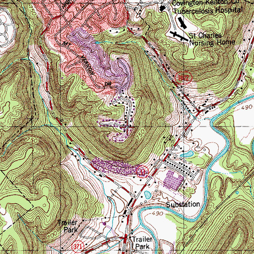 Topographic Map of Orchard Hill, KY